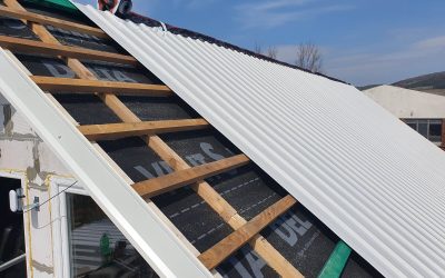 Montáž strechy skladová budova Žilina